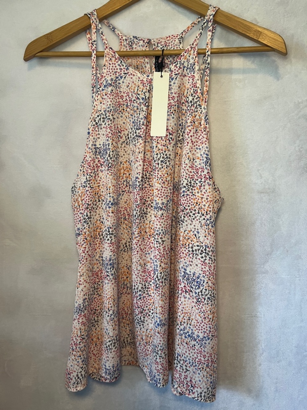 Papermoon Floral Halter Neck Tank Top Size XL Flowy & Summer Ready Boho